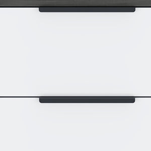 Homeroots 19" Gray Two Drawer Faux Wood Nightstand   543651