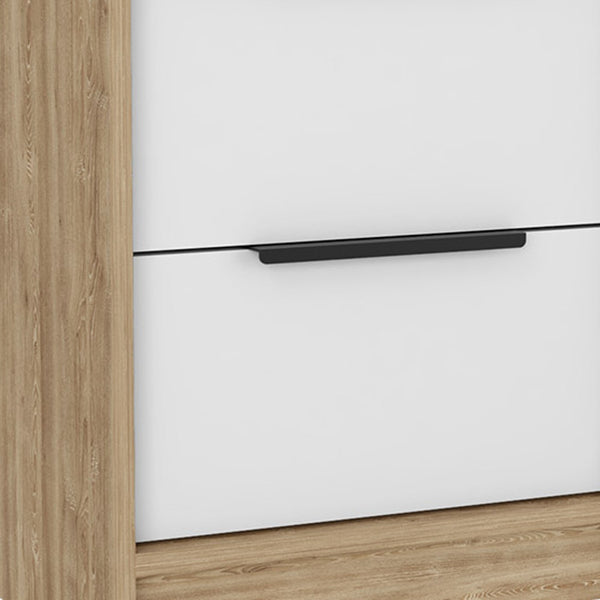 Homeroots 19" White Two Drawer Faux Wood Nightstand   543654