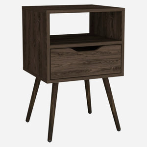 HomeRoots 25 Inch Solid Wood Single Drawer Nightstand for Bedroom Storage and Bedside Style 543655