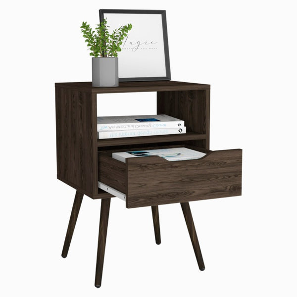 25 Inch Solid Wood Single Drawer Nightstand for Bedroom Storage and Bedside Style