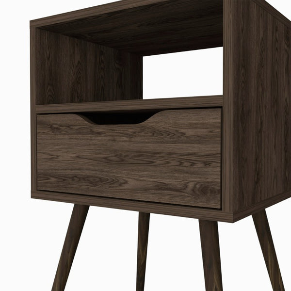 25 Inch Solid Wood Single Drawer Nightstand for Bedroom Storage and Bedside Style