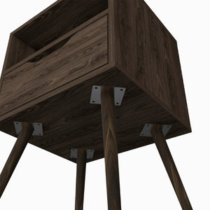 25 Inch Solid Wood Single Drawer Nightstand for Bedroom Storage and Bedside Style