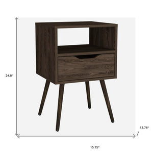 25 Inch Solid Wood Single Drawer Nightstand for Bedroom Storage and Bedside Style