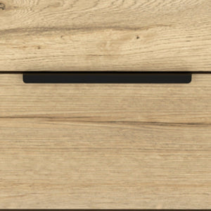 Homeroots 22" Oak Two Drawer Faux Wood Nightstand   543659