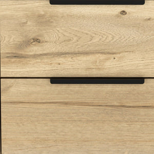 Homeroots 22" Oak Two Drawer Faux Wood Nightstand   543659