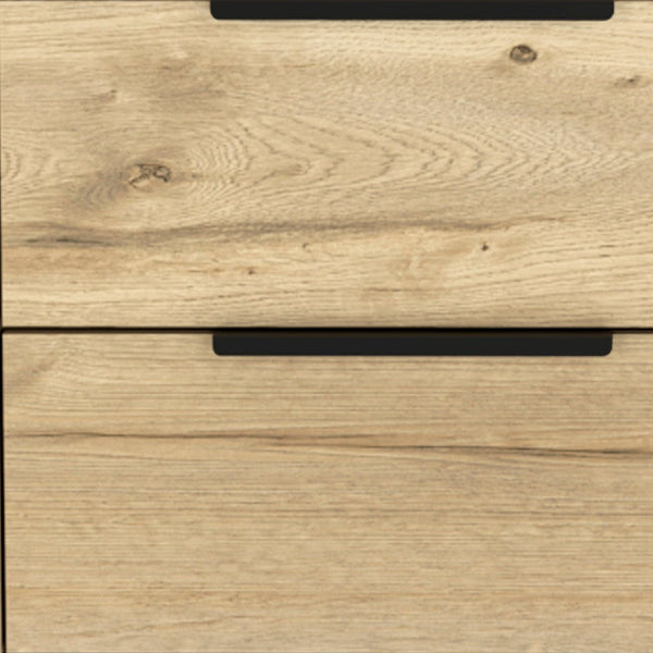 Homeroots 22" Oak Two Drawer Faux Wood Nightstand   543659