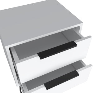 Homeroots 22" White Two Drawer Faux Wood Nightstand   543660