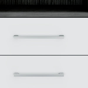 Homeroots 20" Gray Two Drawer Faux Wood Nightstand   543666