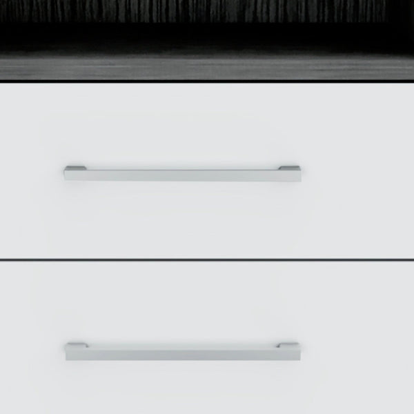 Homeroots 20" Gray Two Drawer Faux Wood Nightstand   543666