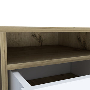 Homeroots 20" White Two Drawer Faux Wood Nightstand   543669