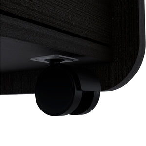 Homeroots 22" Black Two Drawer Faux Wood Nightstand   543670