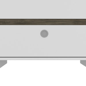 Homeroots 22" White Two Drawer Faux Wood Nightstand   543672