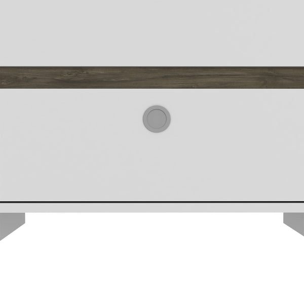 Homeroots 22" White Two Drawer Faux Wood Nightstand   543672