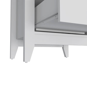 Homeroots 24" White Two Drawer Faux Wood Nightstand   543674