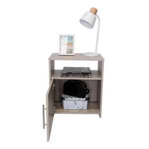 Homeroots 23" Gray Faux Wood Nightstand With Storage   543675