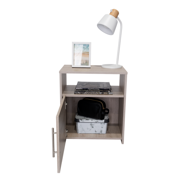 Homeroots 23" Gray Faux Wood Nightstand With Storage   543675