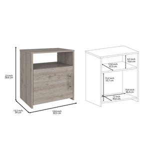 Homeroots 23" Gray Faux Wood Nightstand With Storage   543675