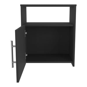Homeroots 23" Black Faux Wood Nightstand With Storage   543676