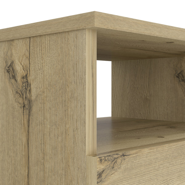 Homeroots 20" Oak Two Drawer Faux Wood Nightstand   543678