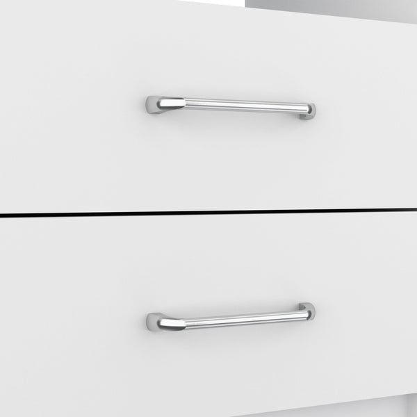 Homeroots 20" White Two Drawer Faux Wood Nightstand   543679