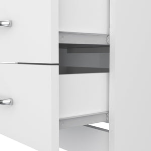 Homeroots 20" White Two Drawer Faux Wood Nightstand   543679