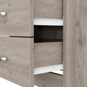 Homeroots 20" Gray Two Drawer Faux Wood Nightstand   543681