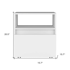 Homeroots 21" White One Drawer Faux Wood Nightstand   543682