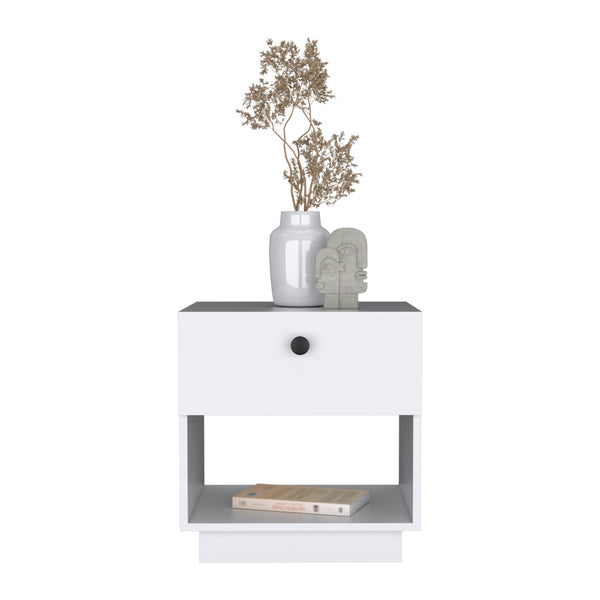 Homeroots 20" White One Drawer Faux Wood Nightstand   543688