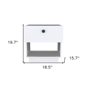 Homeroots 20" White One Drawer Faux Wood Nightstand   543688