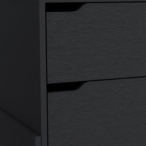 Homeroots 20" Black Two Drawer Faux Wood Nightstand   543694