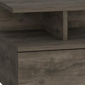 Homeroots 12" Brown One Drawer Faux Wood Floating Nightstand   543695