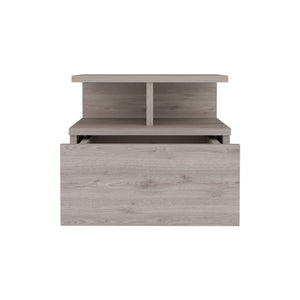 Homeroots 12" Gray One Drawer Faux Wood Floating Nightstand   543697