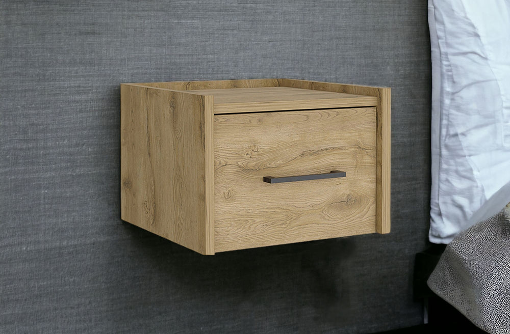 Homeroots 10" Beige One Drawer Faux Wood Nightstand   543701