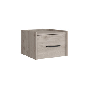 Homeroots 10" Gray One Drawer Faux Wood Floating Nightstand   543702