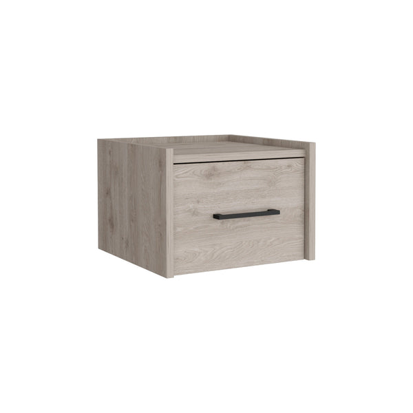 Homeroots 10" Gray One Drawer Faux Wood Floating Nightstand   543702