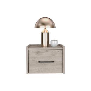 Homeroots 10" Gray One Drawer Faux Wood Floating Nightstand   543702