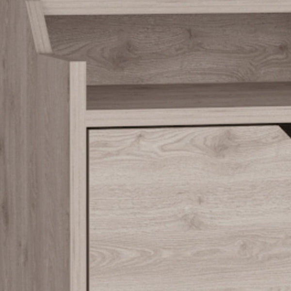 HomeRoots 13" Gray Wood Floating Nightstand - Sleek Wall-Mounted Design with One Drawer for Compact Spaces 543704