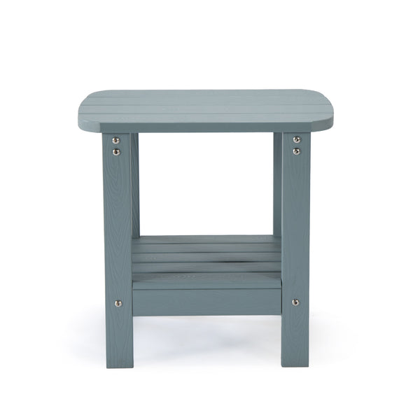 Homeroots 15" Aqua Plastic Outdoor Side Table Aqua Plastic 543730
