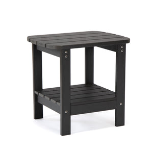 Homeroots 15" Black Plastic Outdoor Side Table Black Plastic 543731