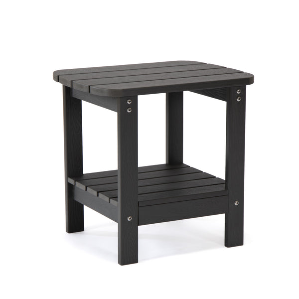 Homeroots 15" Black Plastic Outdoor Side Table Black Plastic 543731
