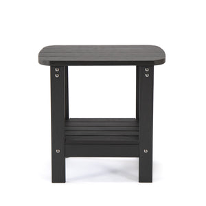 Homeroots 15" Black Plastic Outdoor Side Table Black Plastic 543731