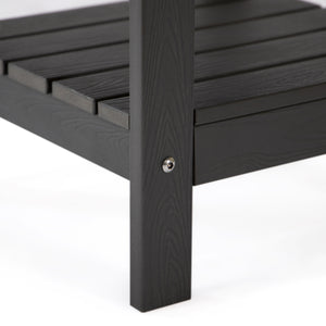 Homeroots 15" Black Plastic Outdoor Side Table Black Plastic 543731