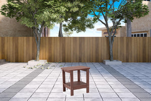 Homeroots 15" Brick Red Plastic Outdoor Side Table Brick Plastic 543732