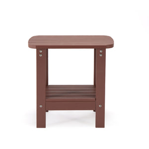 Homeroots 15" Brick Red Plastic Outdoor Side Table Brick Plastic 543732
