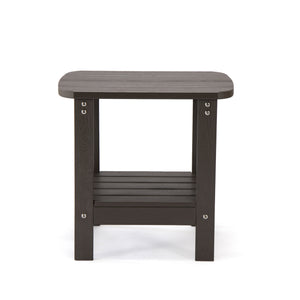 Homeroots 15" Chocolate Plastic Outdoor Side Table Chocolate Plastic 543733