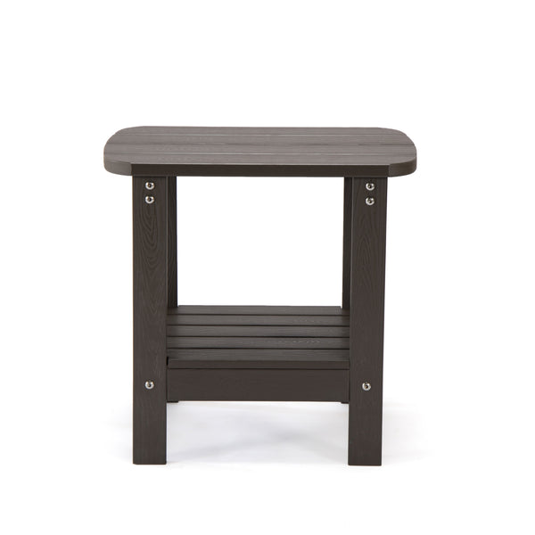 Homeroots 15" Chocolate Plastic Outdoor Side Table Chocolate Plastic 543733