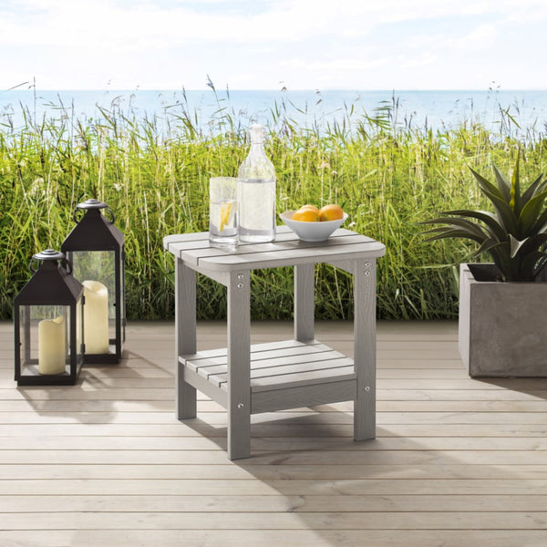 HomeRoots 15" Compact Outdoor Side Table - Stylish, Durable, and Multi-Purpose for Patios, Balconies, and Porches Chocolate 543733