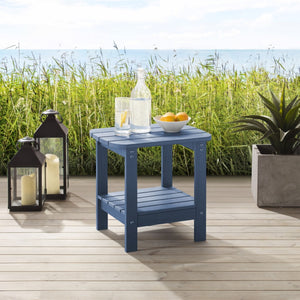 HomeRoots 15" Compact Outdoor Side Table - Stylish, Durable, and Multi-Purpose for Patios, Balconies, and Porches Chocolate 543733