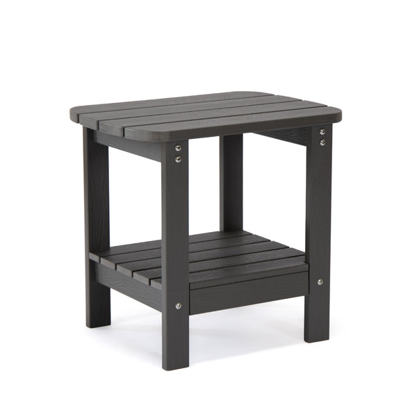 Homeroots 15" Charcoal Plastic Outdoor Side Table Charcoal Grey Plastic 543734