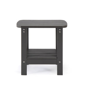 Homeroots 15" Charcoal Plastic Outdoor Side Table Charcoal Grey Plastic 543734